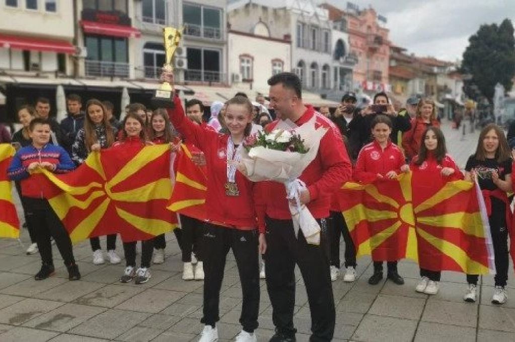 Охрид ја пречека европската шампионка во традиционално таеквондо