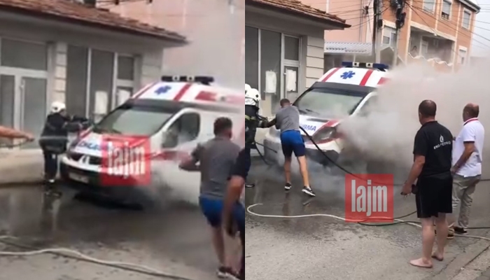 Возило на итна помош се запали во Куманово при транспорт на пациент