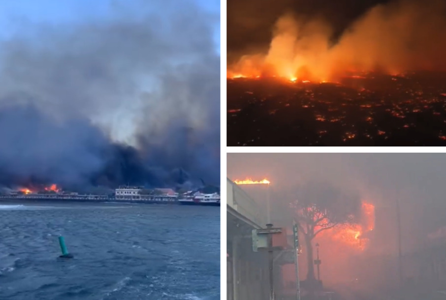 Апокалиптични сцени од пожарите на хавајските острови:Луѓето на Мауи бараат спас скокајќи во океанот